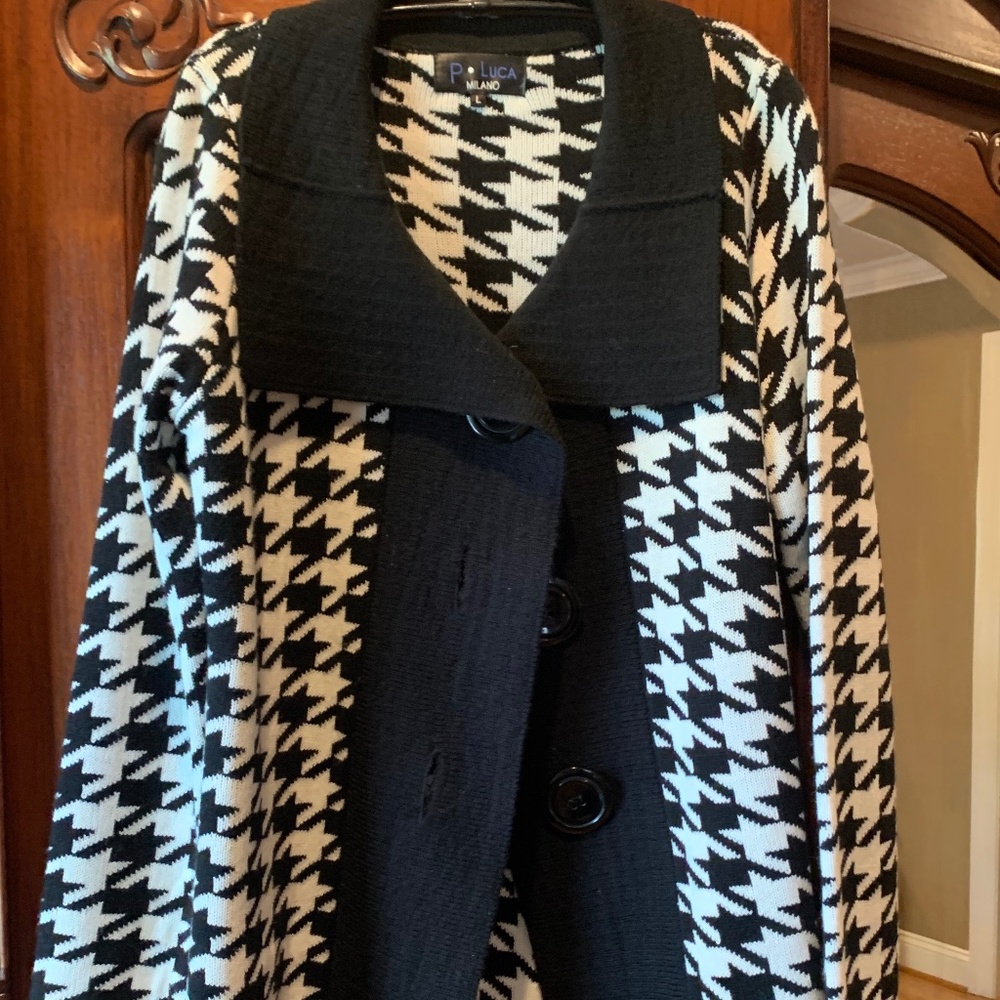 Houndstooth Sweater Jacket